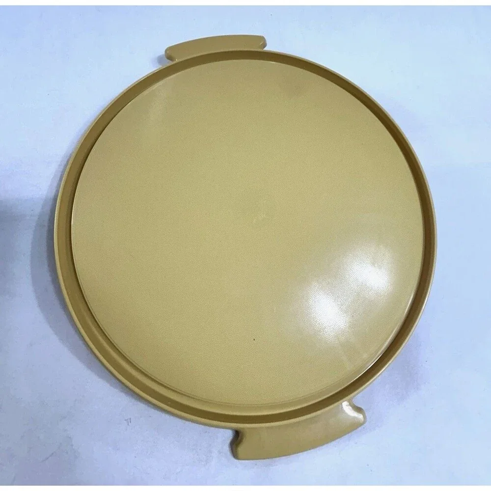 Vintage Tupperware Cake Taker Harvest Gold 1256 1257 No Handle